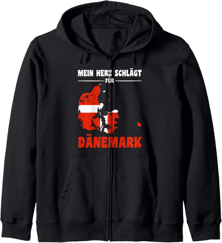 Dänemark Flagge Mein Herz schlägt für Dänemark Kapuzenjacke