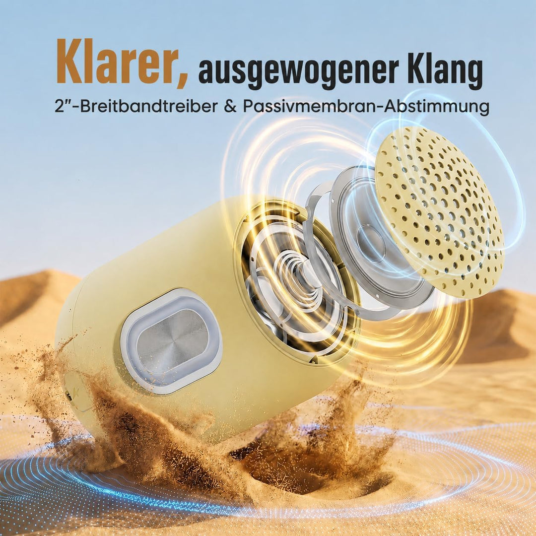 Bobtot Tragbarer Bluetooth Lautsprecher Klein, Kabellos wasserdicht, mit 24 Stunden Akkulaufzeit, kr