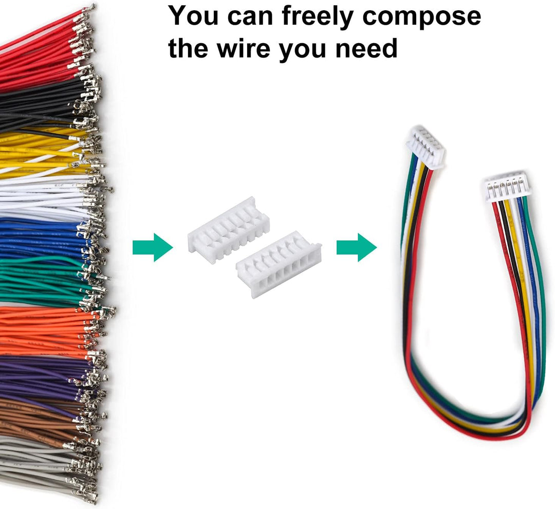 MX 1,25 mm SteckerSet und Premiumvorgekräuselte Kabel, kompatibel mit Molex PicoBlade für Pixhawk Fl