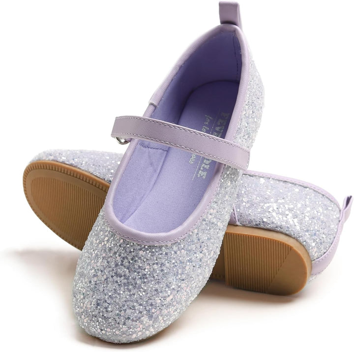 Feversole Girls Cute Dress, Mädchen süsses Kleid Mary Jane Schuhe weiche Party Urlaub Ballerinas 32