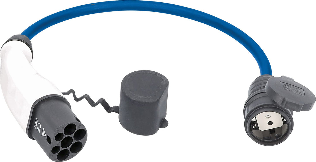 as - Schwabe Adapter-Ladekabel für Elektrofahrzeuge mit Schutzkontaktstecker, Typ 2 auf Schutzkontak