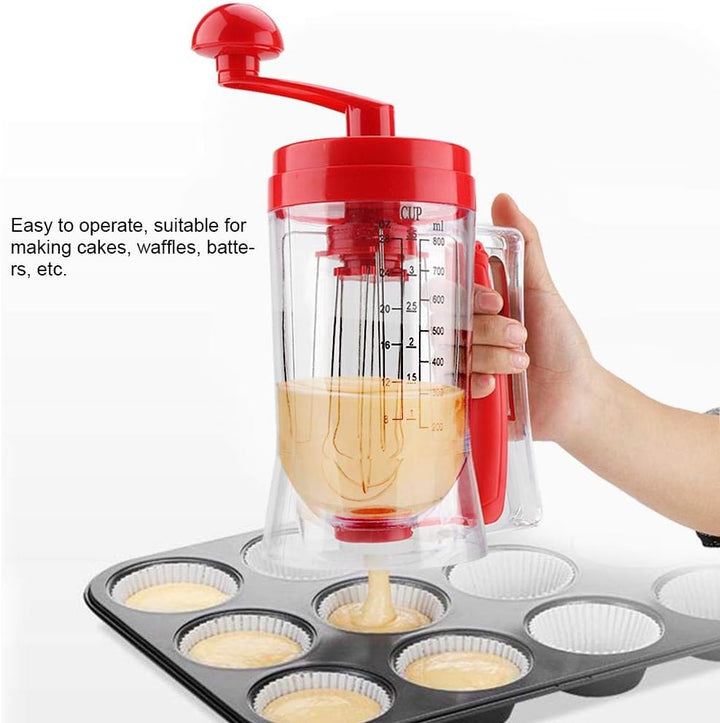 Teigspender Teigportionierer, Handkurbel Teigspender Rührseparator, Gebäck Cupcake Mixer mit Waage,
