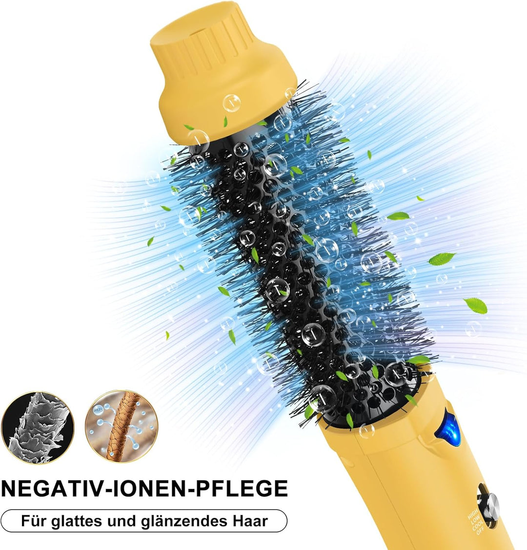 One-Step Warmluftbürste Föhnbürste, PARWIN PRO BEAUTY Rundbürstenföhn, 4 in 1 Rund Haartrockner lock