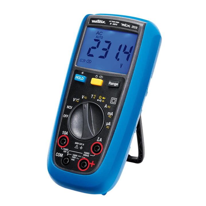 Metrix MTX 203 Hand-Multimeter digital Spritzwassergeschuetzt (IP54) CAT III 600V Anzeige (Counts):,