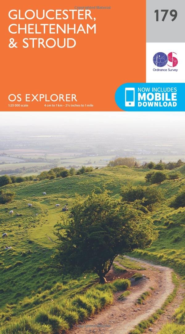 Gloucester, Cheltenham and Stroud (OS Explorer Map, Band 179), Karte