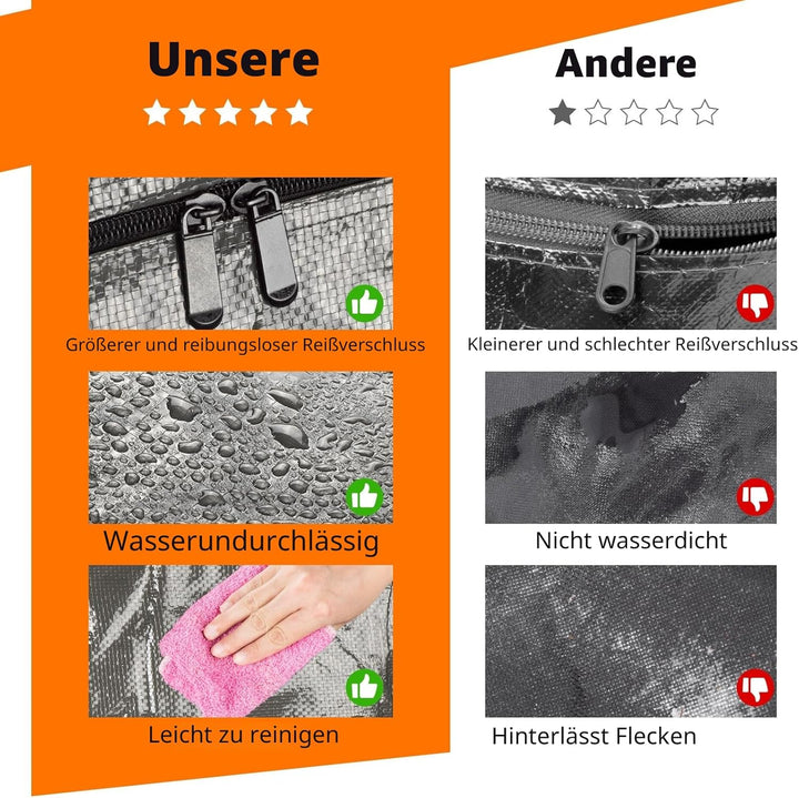 Extra grosse, robuste Aufbewahrungsboxen mit Deckel für Umzüge, gross, faltbar, starke Umzugsbehälte