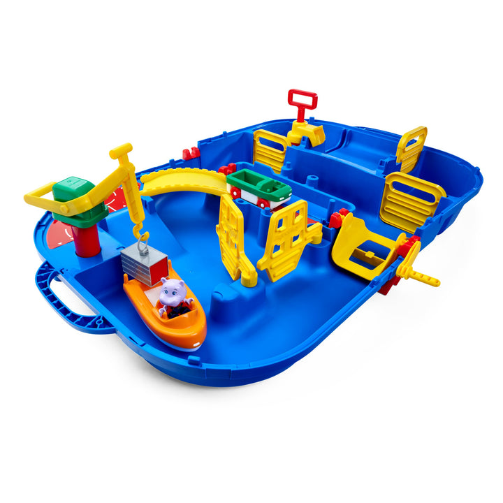 AquaPlay - LockBox - Wasserbahn als Transportkoffer mit 27 Teilen, Spieleset inklusive 1 Hippo Wilma