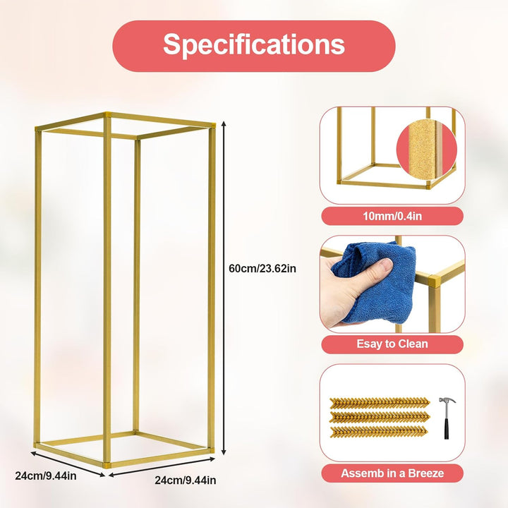 10 Stück Gold Blumenständer, Metall Blumenboden, 60cm Hoch Goldene Blumenhalter Für Home Party Hochz