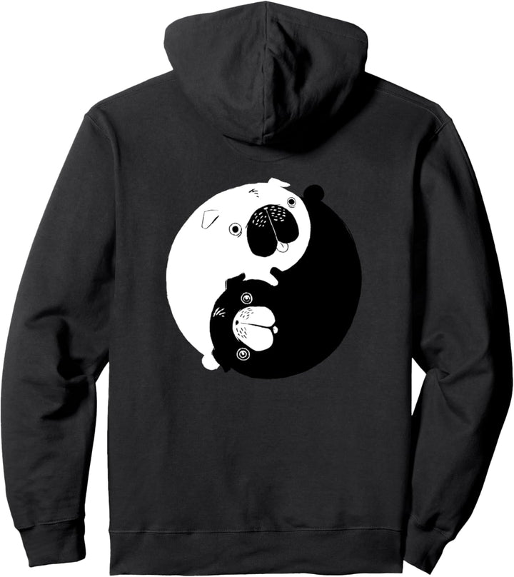 Netter Yin Yang Möpse orientalischer Hund Pullover Hoodie