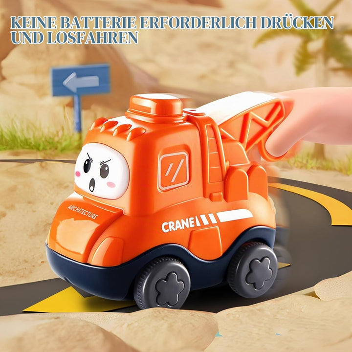 lerrbo 7 Vehicles with Kräne, Map and Blue Traffic Light &amp;Aufbewahrungstasche|Babyspielzeug für 1 jä