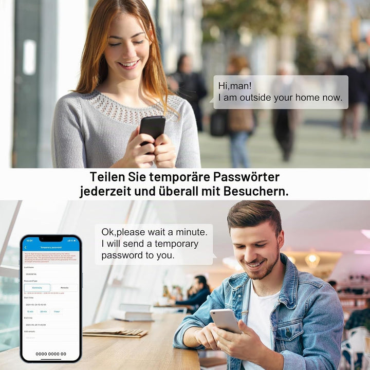 RUILON Smart Elektronisches Türschloss mit Zahlencode,Elektrisch Codeschloss Schliesszylnder, Blueto