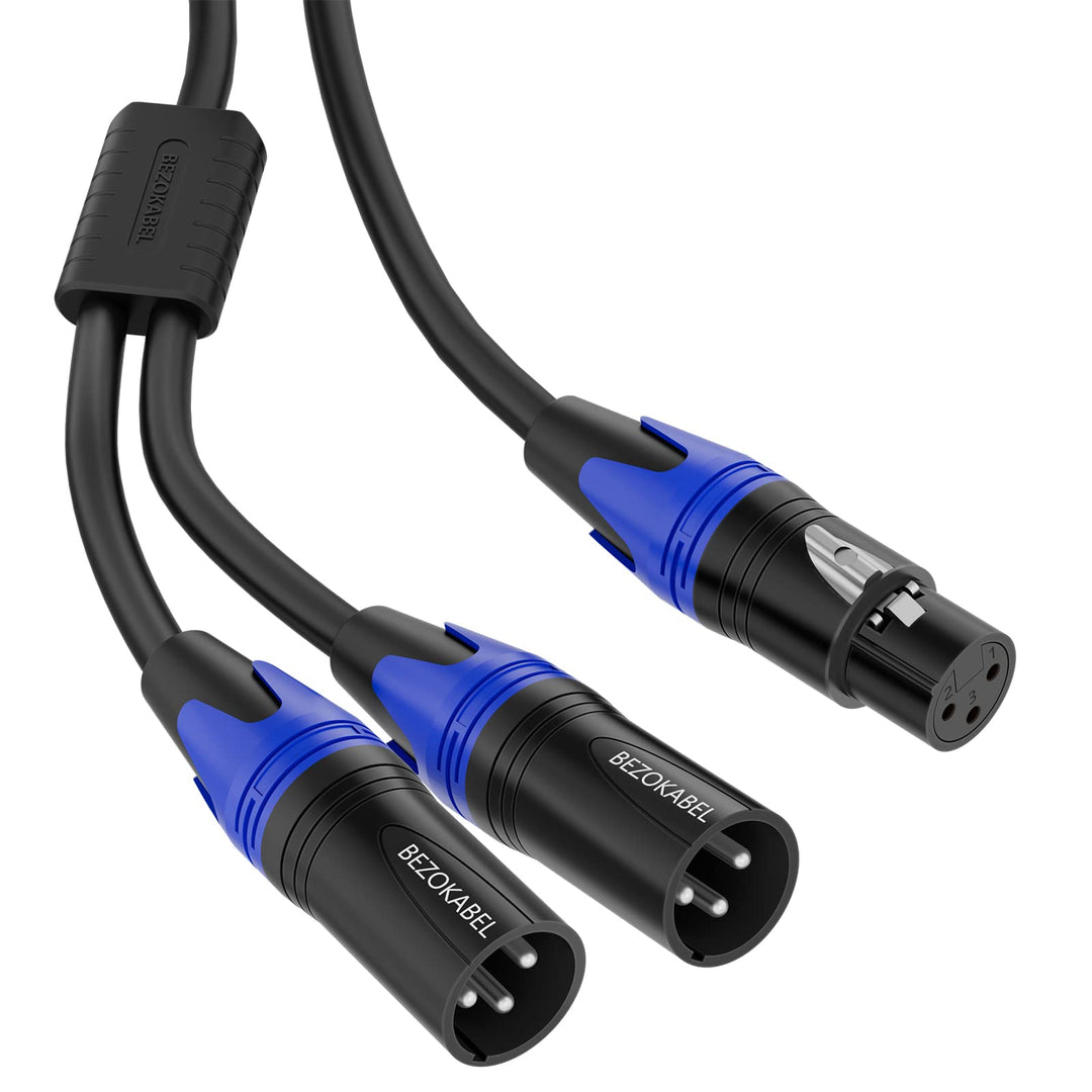 XLR-Splitter, Buchse auf Dual-Stecker, 3 m, Symmetrische Mikrofon-Splitter-Buchse auf 2 Stecker, Y-S