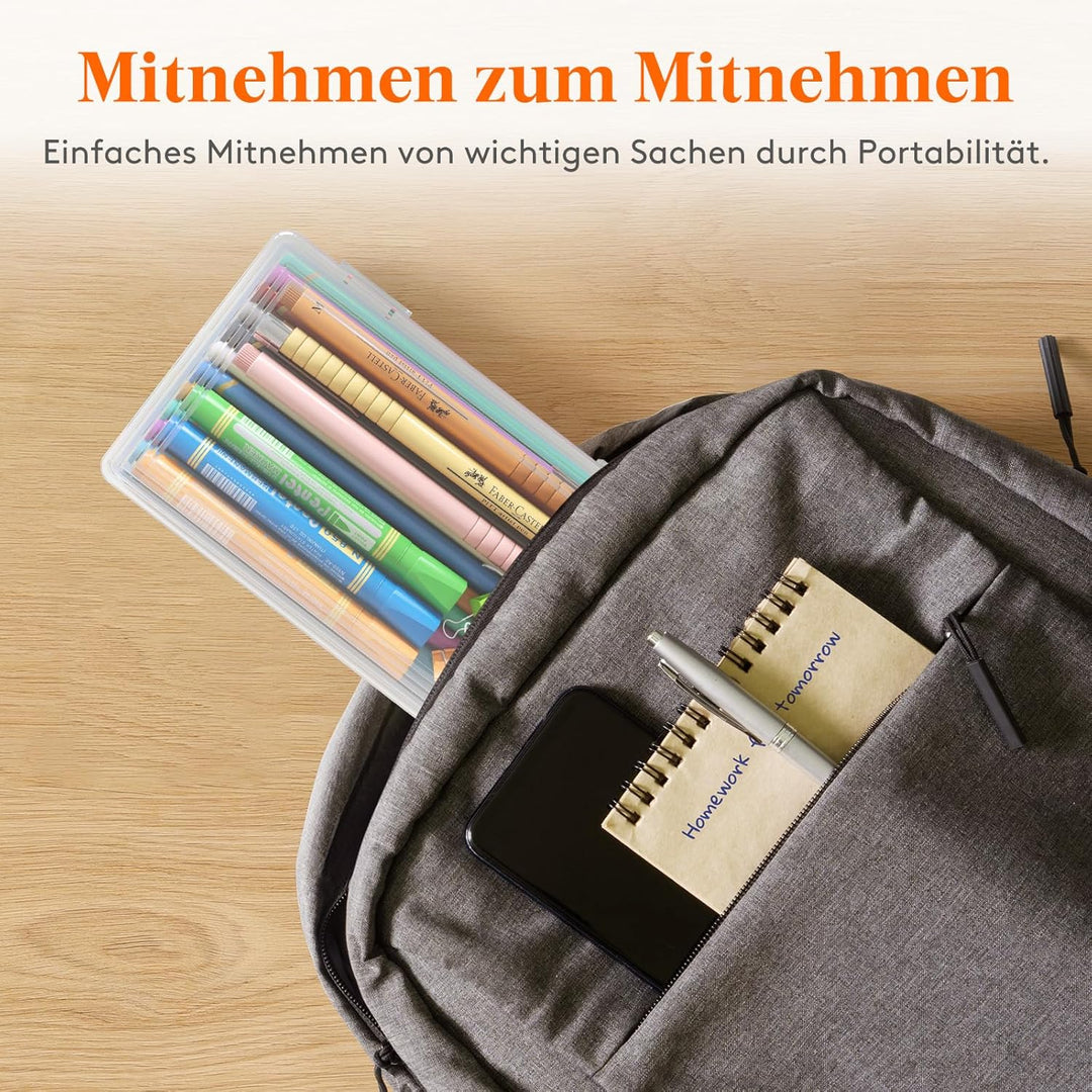 Lifewit Stiftebox mit Snap-Dicht Deckel, Hochwertiges Kunststoff Bürobedarf Organizer, Aufbewahrungs