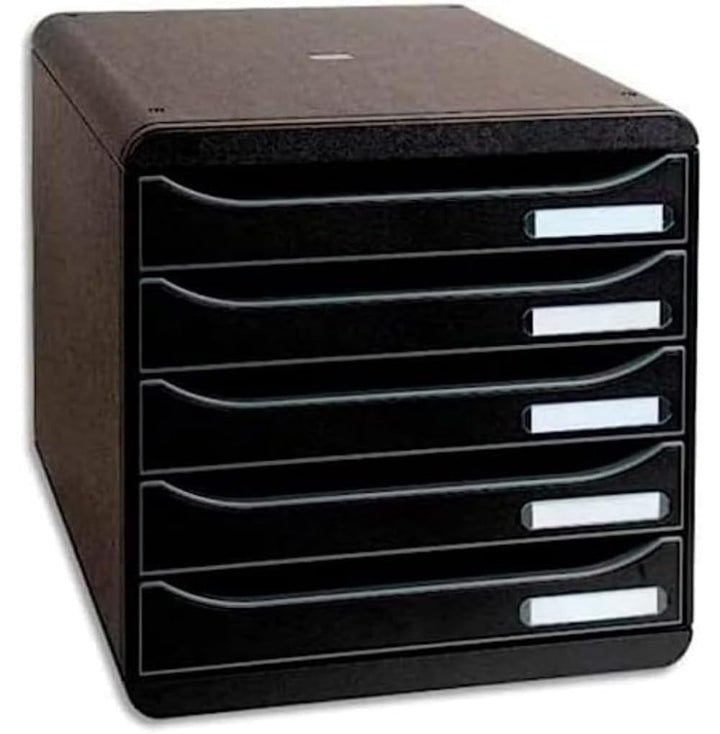 Exacompta 309714D Premium Ablagebox mit 5 Schubladen für DIN A4+ Dokumente. Stapelbare Schubladenbox