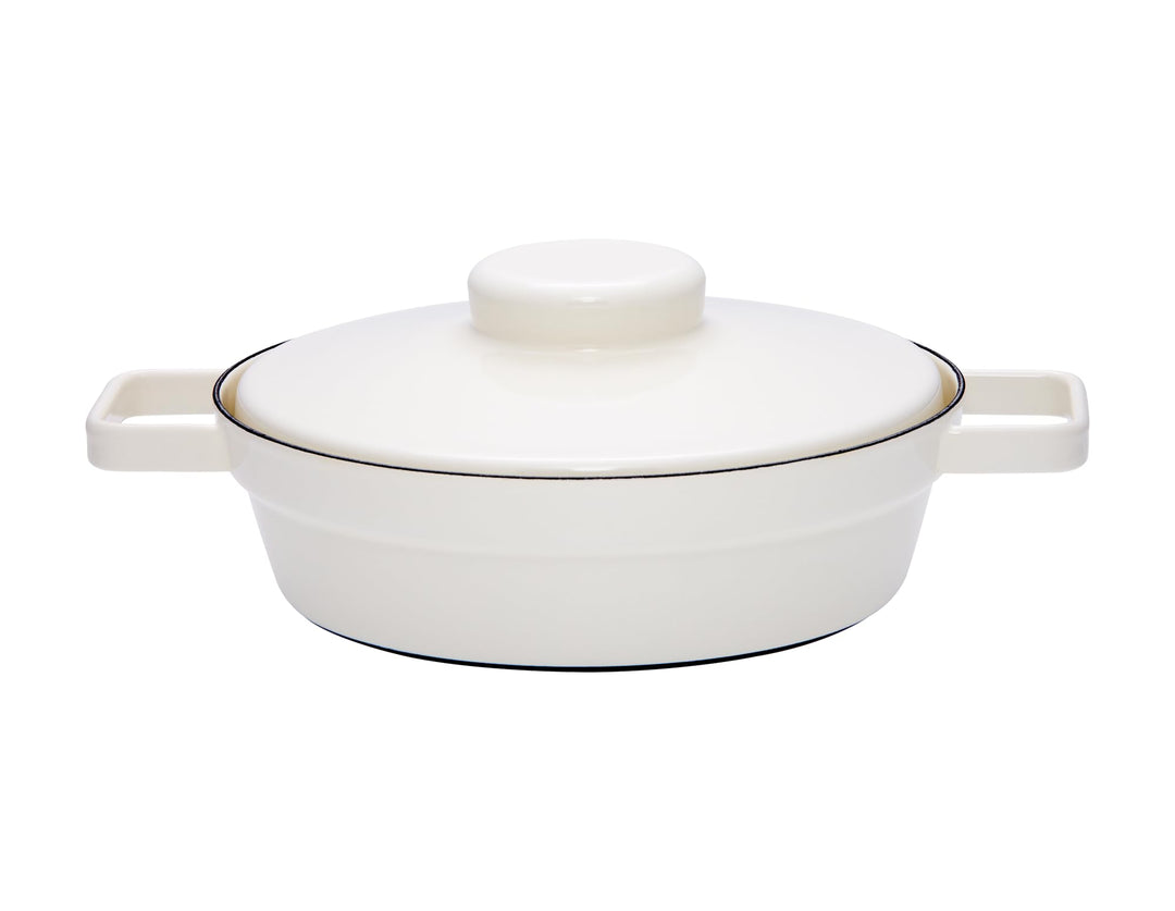 Riess, 2123-212, Pfanne mit Deckel, Durchmesser 24 cm, PURE WHITE, AROMAPOTS, Truehomeware, Emaille,