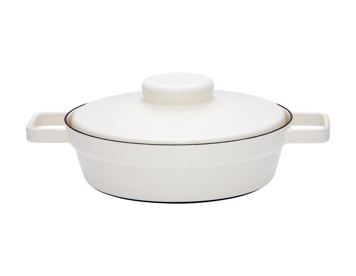 Riess, 2123-212, Pfanne mit Deckel, Durchmesser 24 cm, PURE WHITE, AROMAPOTS, Truehomeware, Emaille,