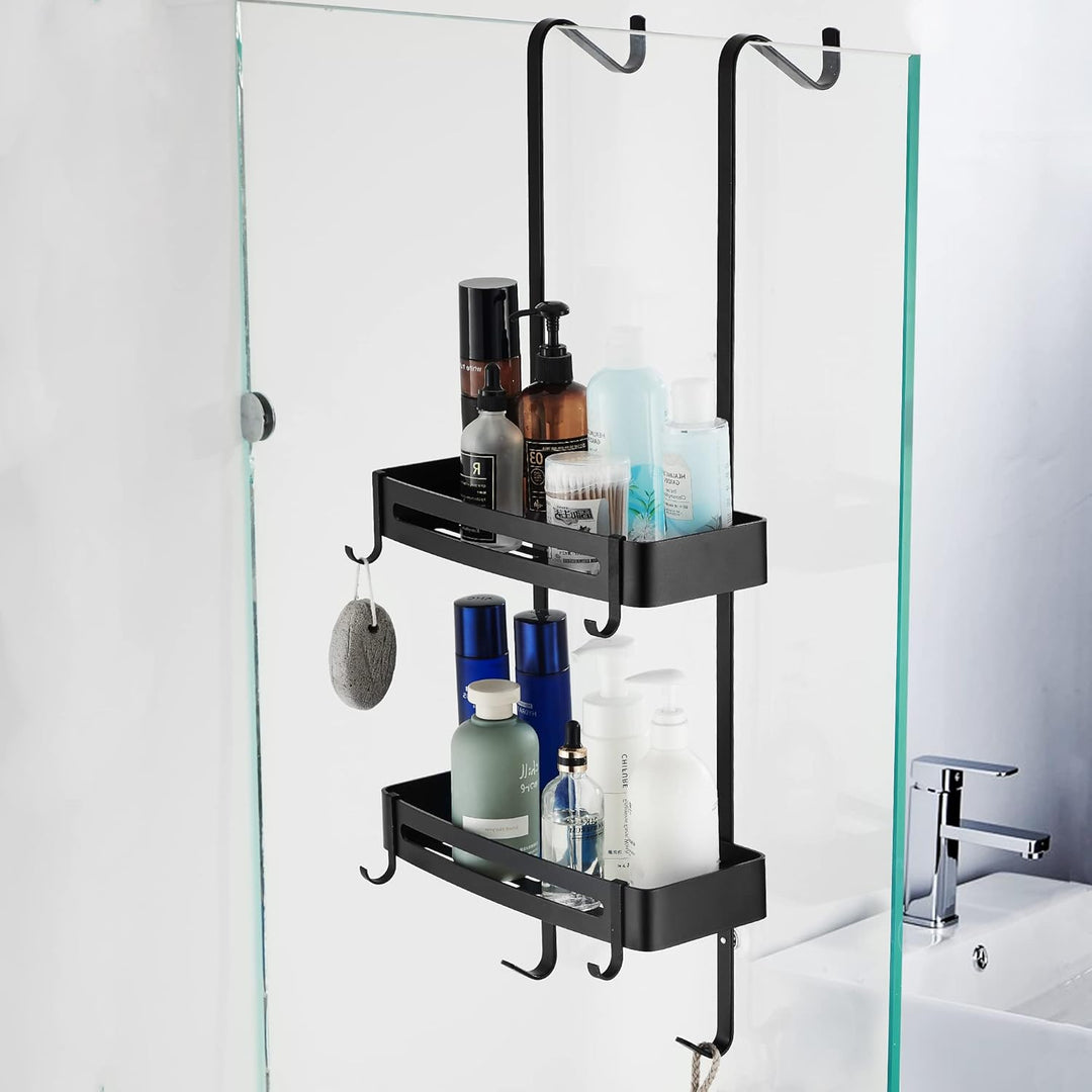 MOGFCT Duschregal zum hängen, Badezimmer-Duschablage, über der Tür hängende Duschablage, rostfreies