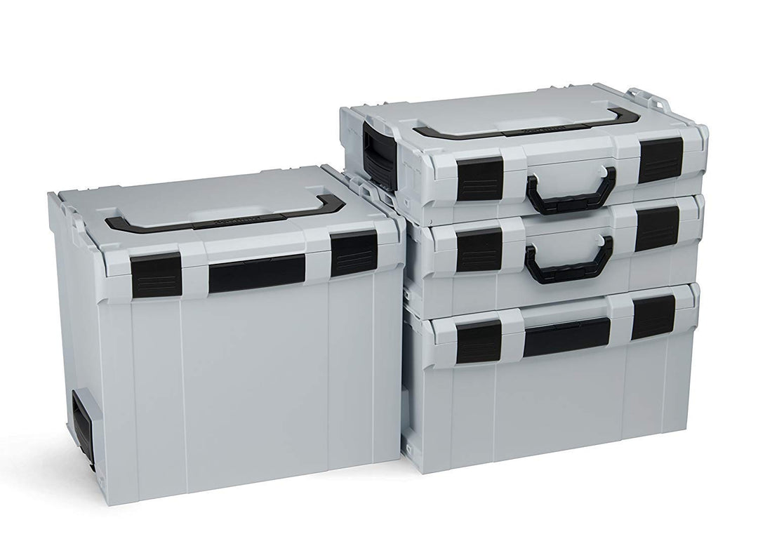 Sortimo L-BOXX 4er Set mit Roller - Werkzeugkasten System - Blau - ABS-Kunststoff - Wasserfest - 4 F