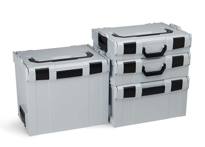 Sortimo L-BOXX 4er Set mit Roller - Werkzeugkasten System - Blau - ABS-Kunststoff - Wasserfest - 4 F