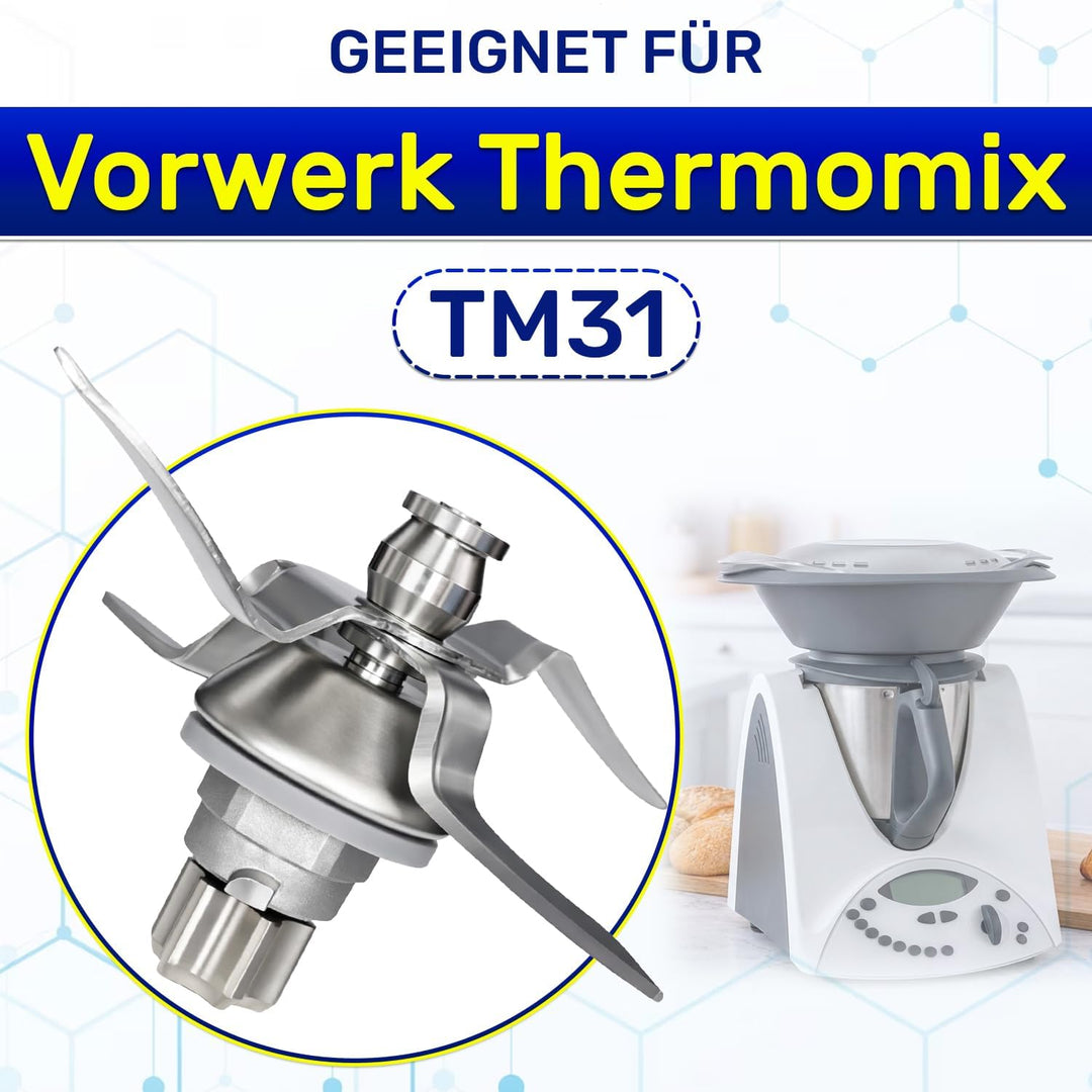 MONTERAL Satz Messer für Thermomix TM31 mit Dichtungsring - Ersatzmesser für Vorwerk Küchenmaschine