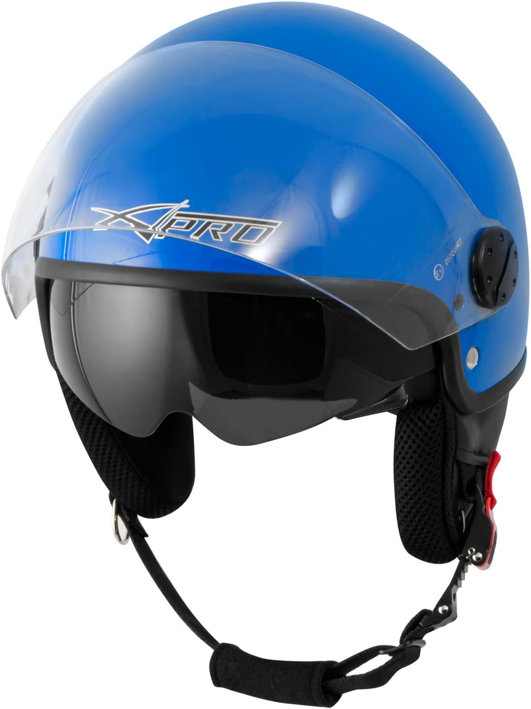 Motorradhelm Motorrad Roller Jet Helm Innensonnenblende 2 Viser SonicMoto 57-58 cm ( M) Blau, 57-58