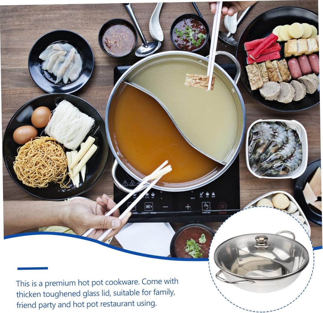 Cabilock Induktionstopf Dual Hot Pot Induktionskochtopfpfanne Eintopftöpfe Mit Deckel Double Flavor