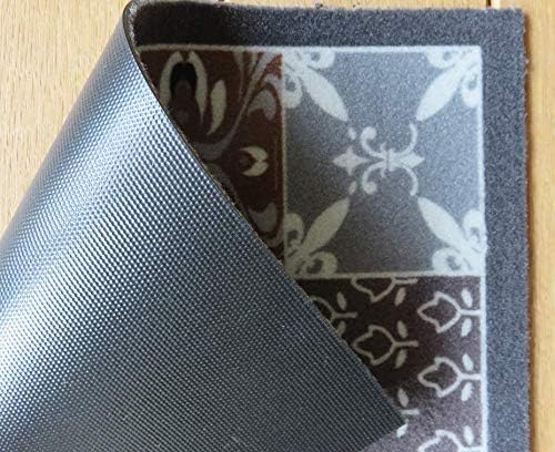 oKu-Tex Fussmatte | Schmutzfangmatte, Küchenläufer | Mosaik Muster Kacheln Kariert | Waschbar | Türv