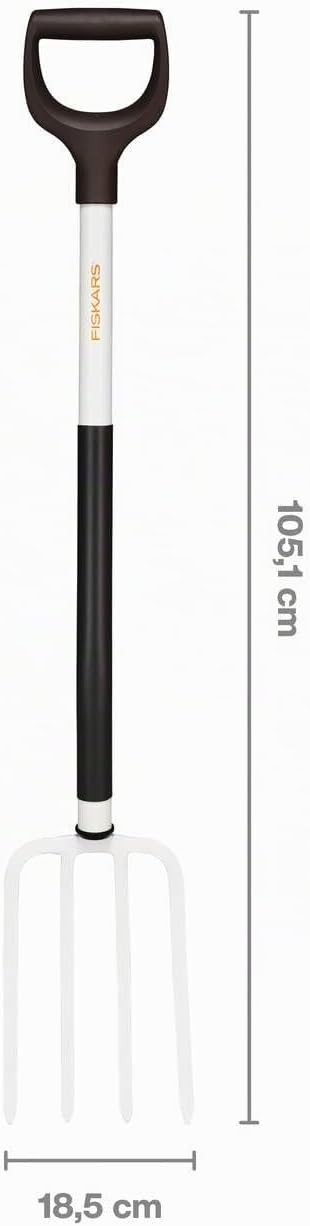 Fiskars Spatengabel für weiche, lockere Böden, Mit 4 Zinken, Länge: 105 cm, Zinken und Stiel aus hoc