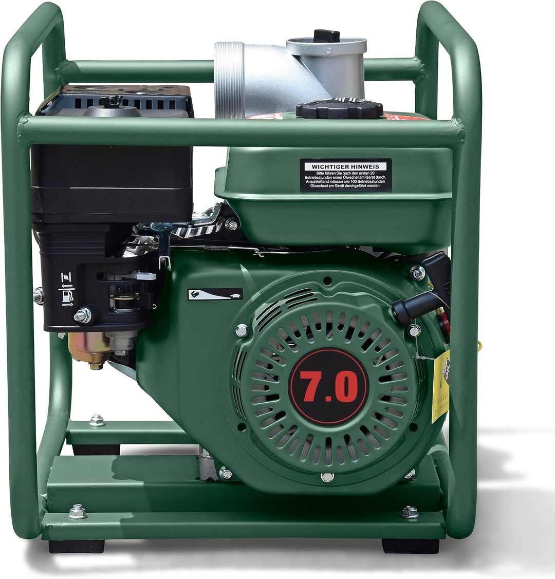 DeTec 3" Benzin Wasserpumpe Gartenpumpe (60.000 L/h, 28 Meter Förderhöhe, 3 Zoll Anschluss, 7 Meter
