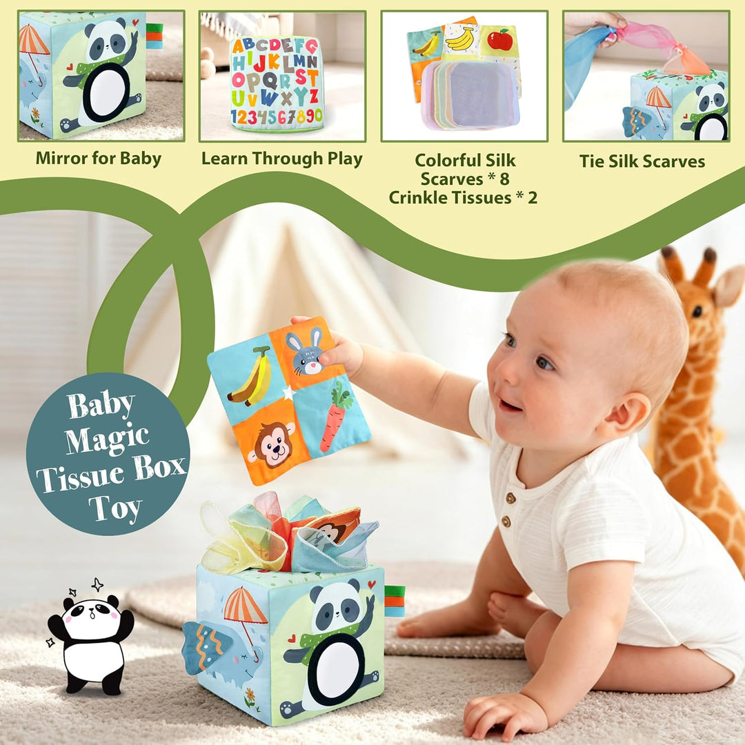Baby Spielzeug 6 Monate, 6 in 1 Montessori Spielzeug Baby ab 6 9 12 Monate | mit Tissue Box Spielzeu