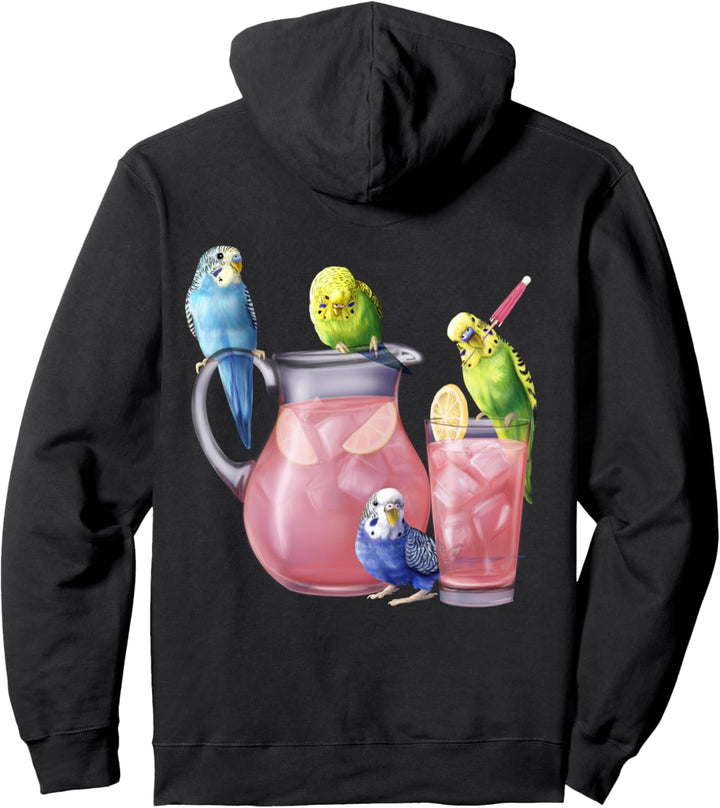 Sittiche und rosa Limonade - Wellensittiche mit einem Glas Pullover Hoodie
