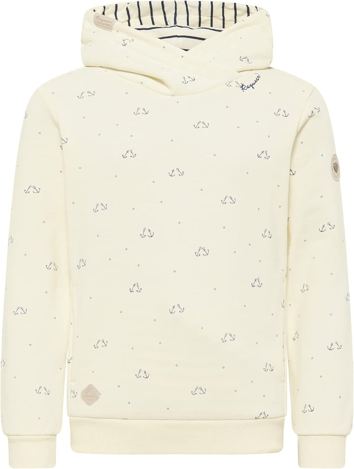 Ragwear Gitka Marina Mädchen Sweatshirt Kapuzenpullover Sweater Kinder Pullover Anker Motiv 128 Weis