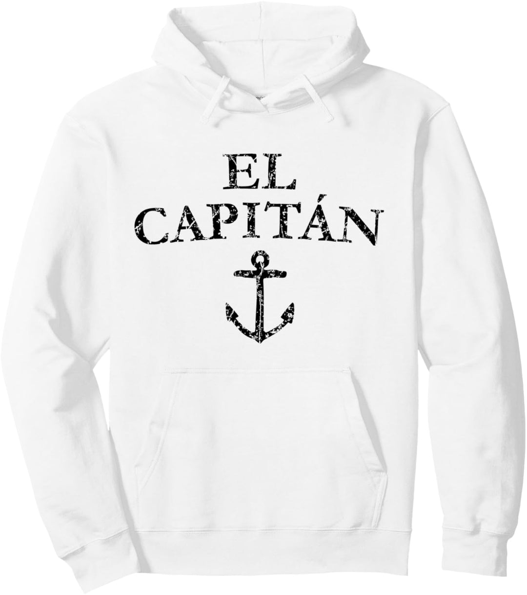El Capitan Anker (Vintage Schwarz) Kapitän Boot & Segel Pullover Hoodie