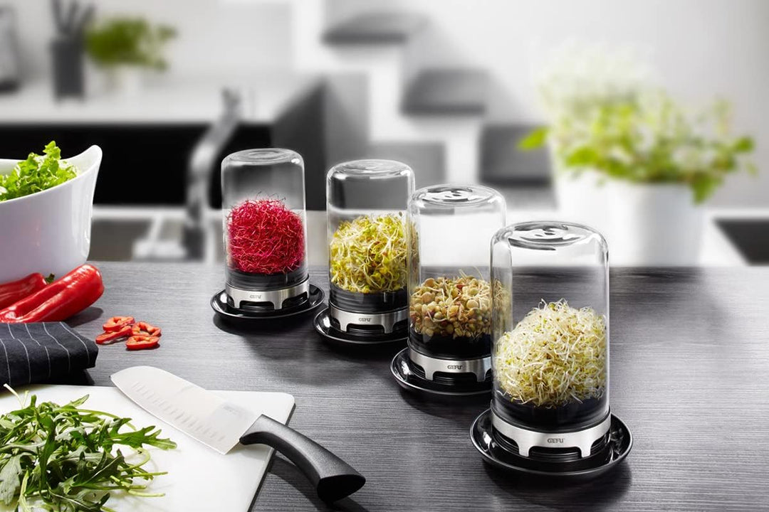 GEFU Sprossenglas BIVITA - Keimglas für Sprossen und Keimlinge - Sprossen Keimgerät aus Glas mit int