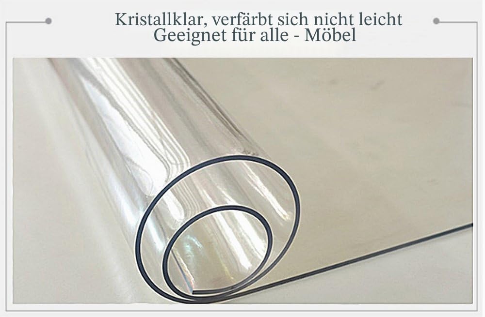 Ever Fairy Kunststoff Transparent Küche Esstisch Abdeckung Tischdecke Protector Stuhl Matte mit Lipp