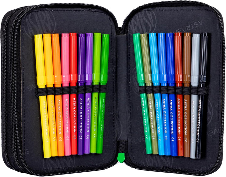 Goldkids - Federmäppchen 3 Fächer - Mäppchen für Jungen und Mädchen - Federmappe 3-Fach Federtasche