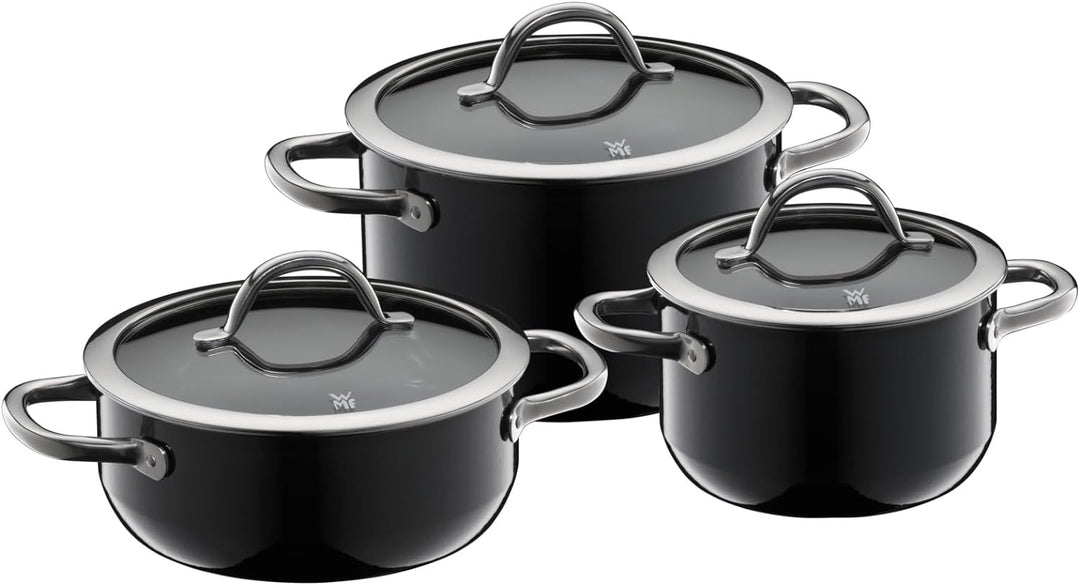 WMF Fusiontec Inspire Topfset Induktion 3-teilig, Kochtopf Set mit Glasdeckel, Induktions Töpfe Set,