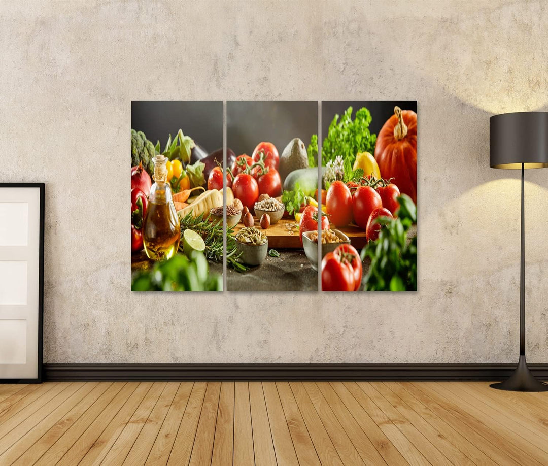 islandburner Bild auf Leinwand Lebensmittel Sortiert küchenbilder Auberginen Karotten Gemüse Bilder