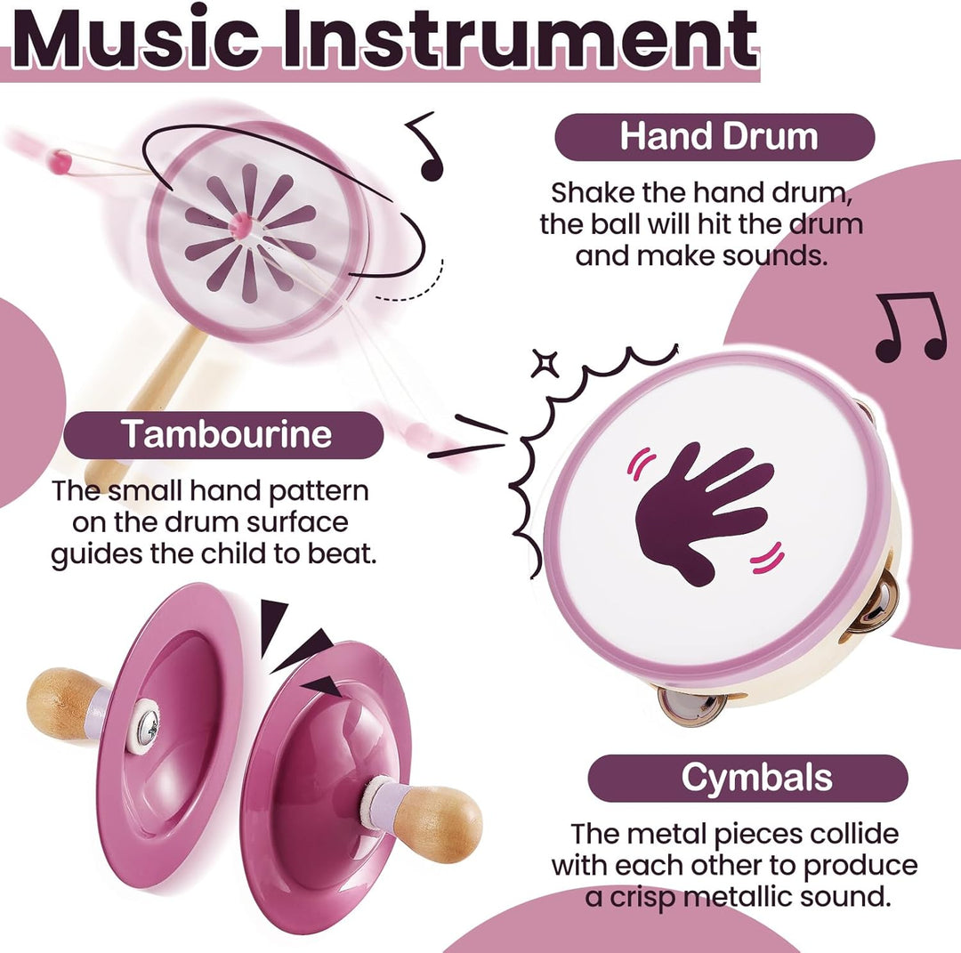 BUYGER Percussion Instrumente für Kinder, Baby Montessori Musikspielzeug aus Holz, Musikinstrumente