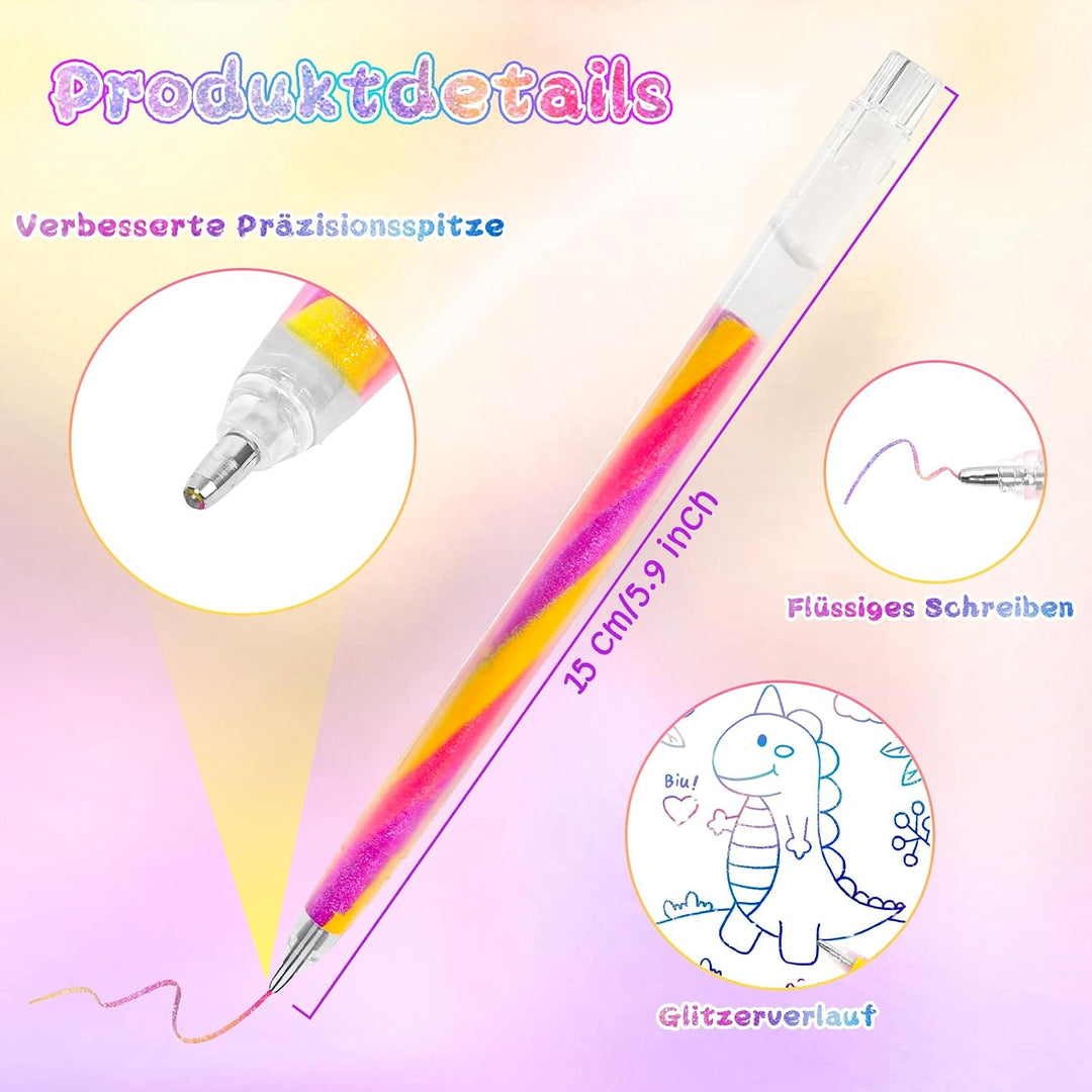 Mitgebsel Kindergeburtstag, 24 Regenbogenstifte - 12 Neon &amp; 12 Pastell, Geschenke für Mädchen 4-12 J
