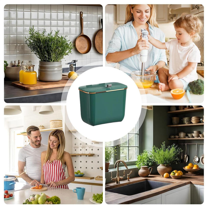 7L Küchenmülleimer mit Deckel, hängende Küche Abfalleimer, wasserdicht Kompostbehälter, Komposteimer