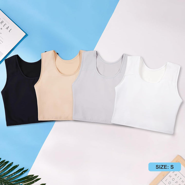 Brust Binder Transgender FTM Cosplay Atmungsaktive Halb Trans Binder Tank Top Weiss 4XL, Weiss 4XL