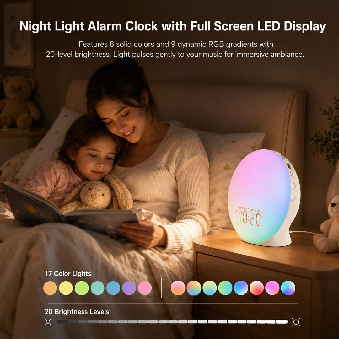 Sound Machine White Noise Machine with 22 Soothing Sounds, 17 Night Lights, Bluetooth Speaker, Sleep