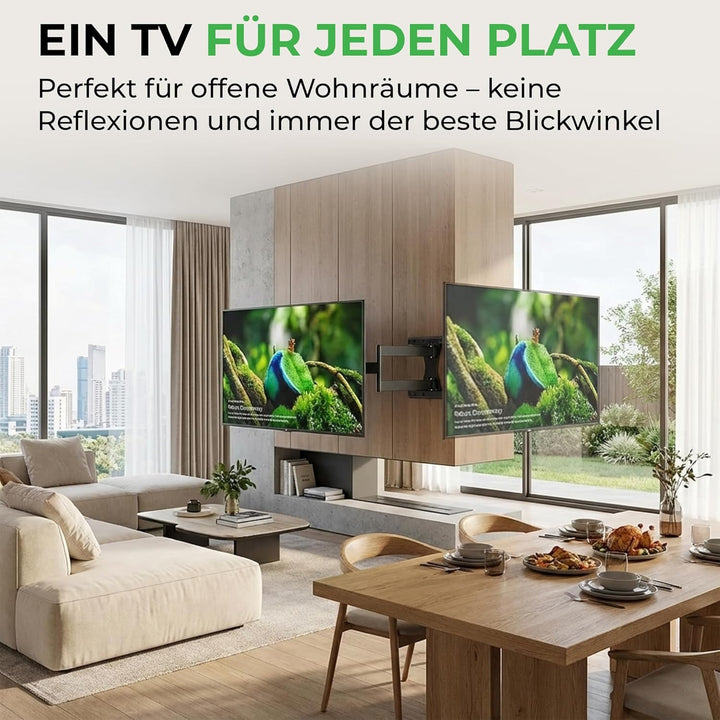 XTRARM TiTon 120 cm Wandabstand, TV Wandhalterung, Langer Schwenkarm, neigen, schwenken, rotieren, a