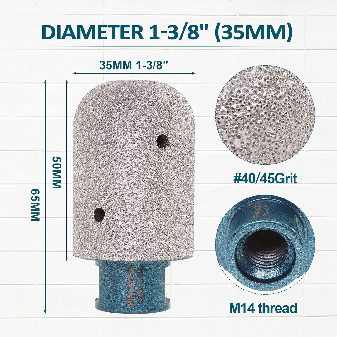 MINLAYCUT Diamant Fingerfräser 35mm zum Vergrössern Löcher in Fliesen Porzellan Marmor Keramik Grani