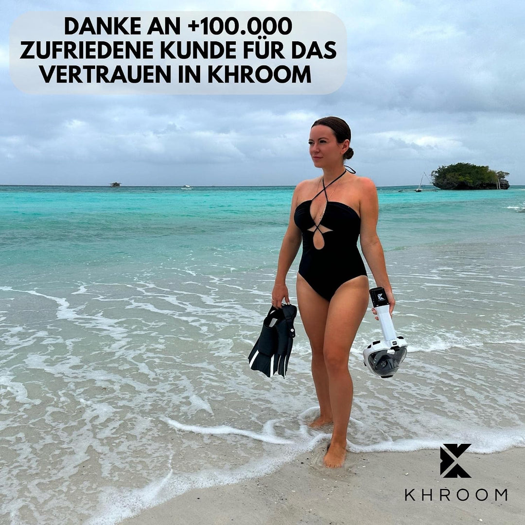 Khroom verstellbare Schnorchelflossen kurz mit Tasche zum umhängen Gr.36-47 Kurzflossen zum Schwimme