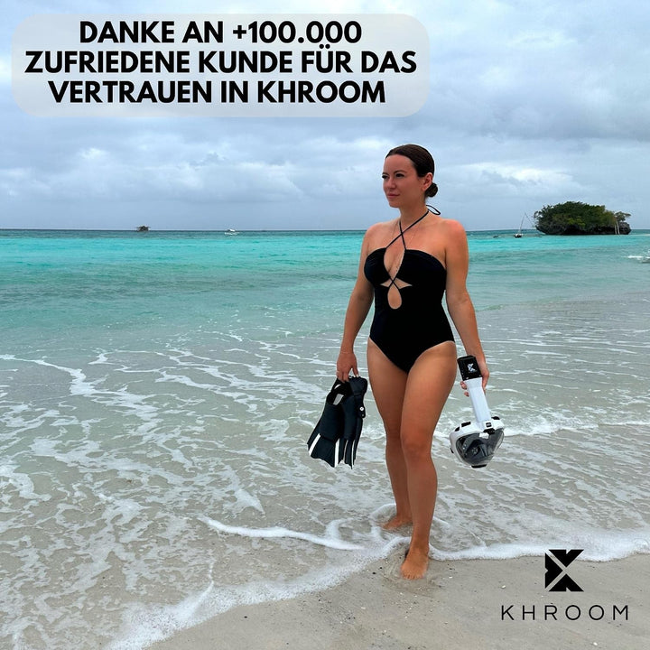 Khroom verstellbare Schnorchelflossen kurz mit Tasche zum umhängen Gr.36-47 Kurzflossen zum Schwimme