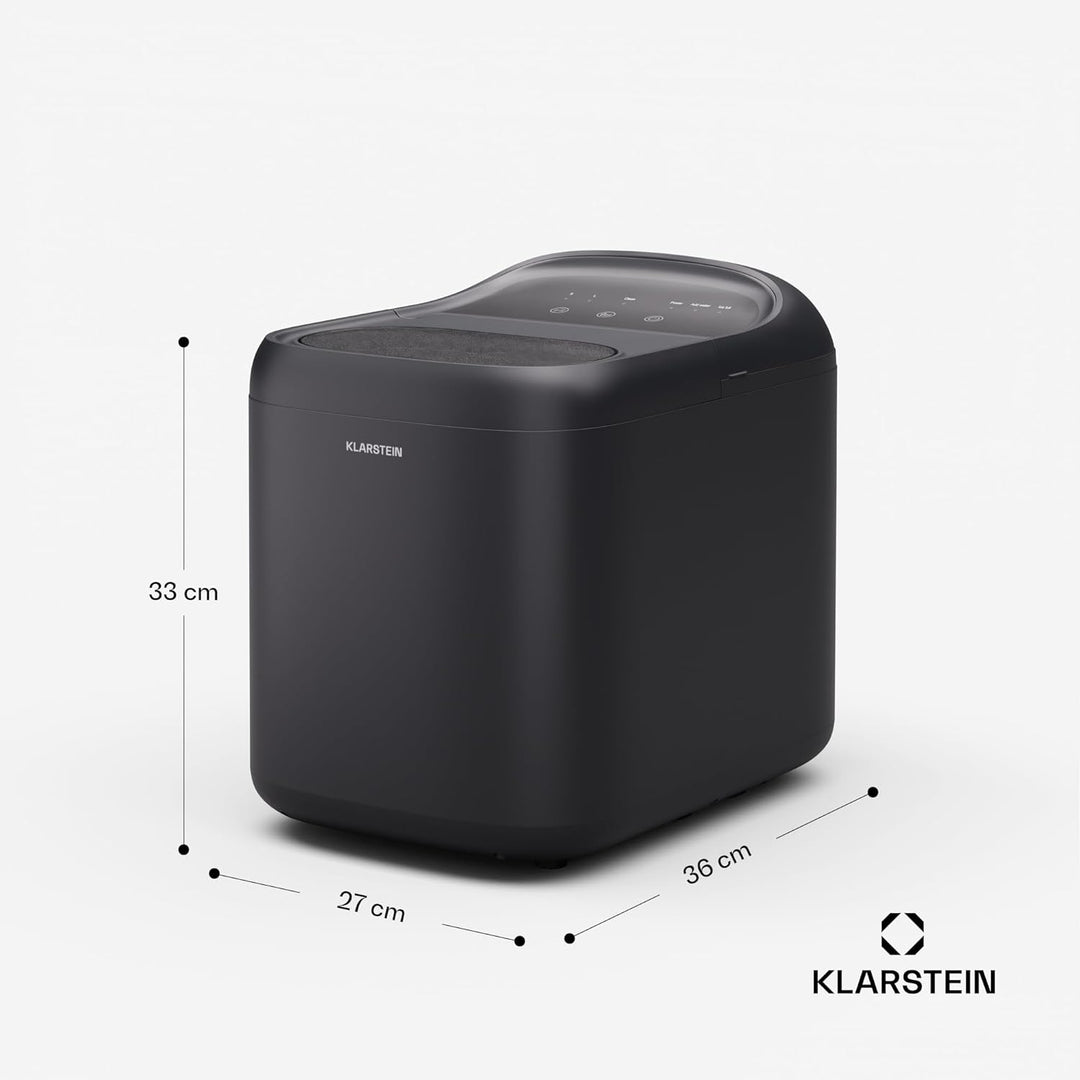Klarstein SparkIce Eiswürfelmaschine, 15 kg/Tag, Eiswürfel in 6 Min., Touchpad, 2 Eiswürfelgrössen,