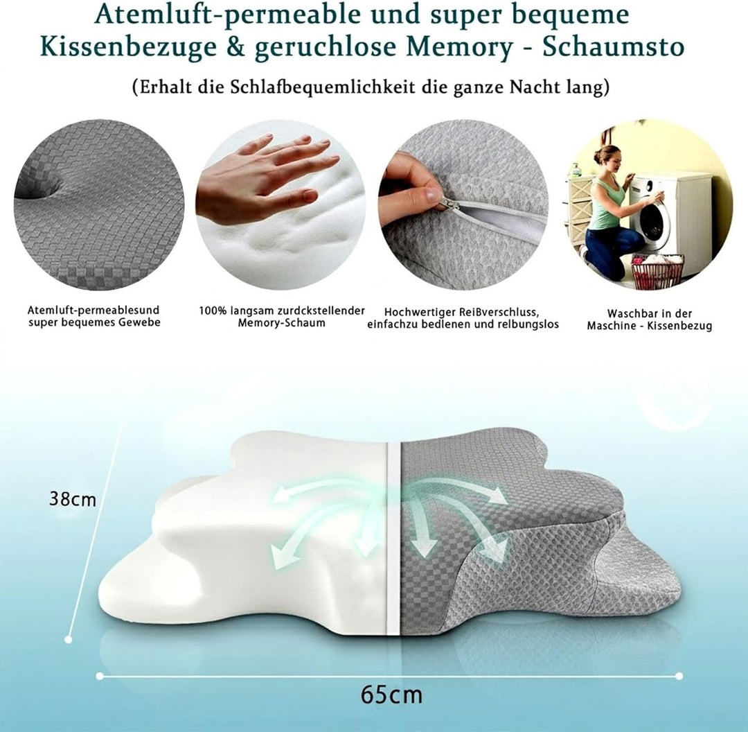 Memory Foam Kissen, Gebärmutterhalskissen für Nacken und Schultern Schmerzlinderung, Ergonomische Ko