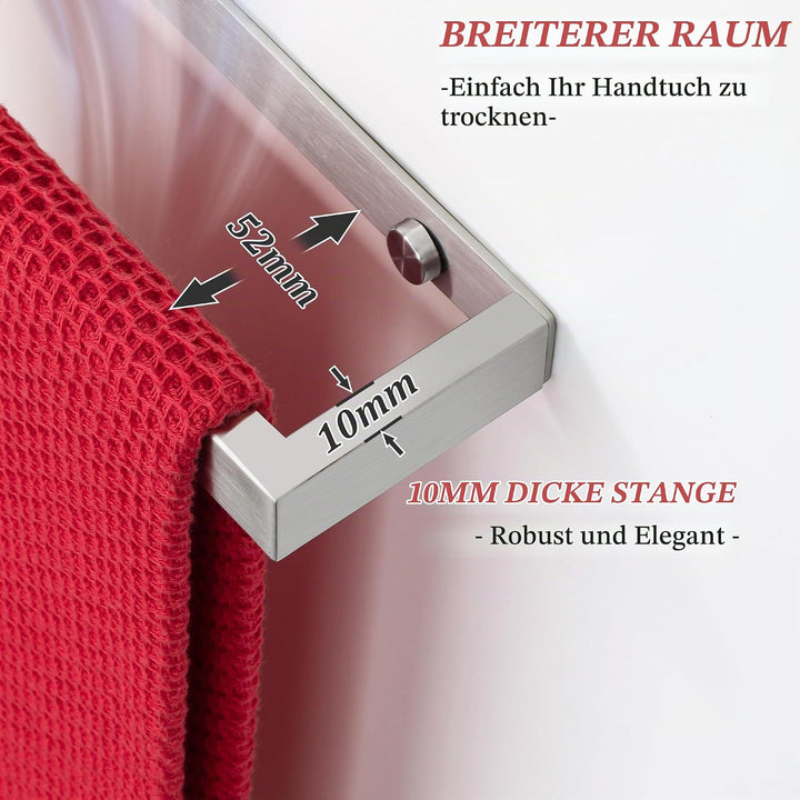 SAYAYO Handtuchhalter Ohne Bohren 40CM Handtuchstange Ohne Bohren Selbstklebend oder Zum Bohren Gebü
